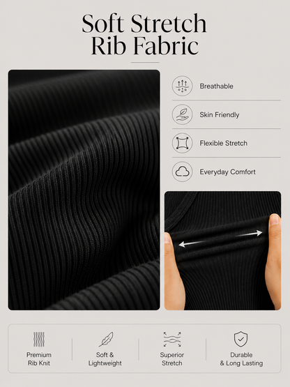 MUSE & MODE Women's Rib Knit Square Neck Crop Top | Slim Fit Stretchy Short Sleeve Corset-Inspired Top | Trendy Y2K Casual Going Out Top for Women